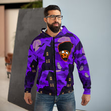 Load image into Gallery viewer, Random Brand Coffee Unisex Zip Hoodie (AOP)