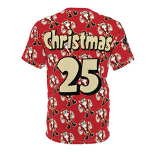 Load image into Gallery viewer, angry santa wrapping paper style Unisex Cut & Sew Tee (AOP)