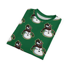 Load image into Gallery viewer, crazy snowman wrapping paper style Unisex Cut & Sew Tee (AOP)