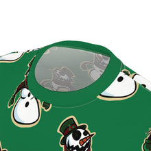 Load image into Gallery viewer, crazy snowman wrapping paper style Unisex Cut &amp; Sew Tee (AOP)
