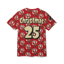 Load image into Gallery viewer, angry santa wrapping paper style Unisex Cut &amp; Sew Tee (AOP)
