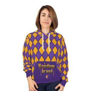 Gold and purple diamonds Unisex Pullover Hoodie (AOP)