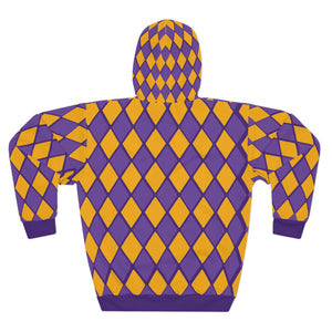 Gold and purple diamonds Unisex Pullover Hoodie (AOP)