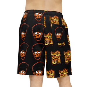 random coffee orange Athletic Long Shorts (AOP)