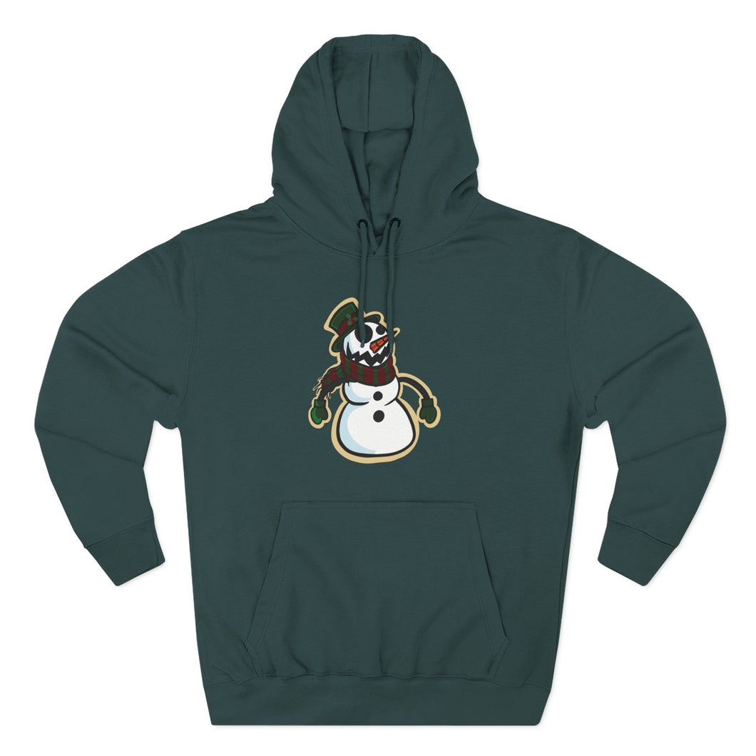 crazy snowman Three-Panel Fleece Hoodie