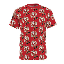 Load image into Gallery viewer, angry santa wrapping paper style Unisex Cut &amp; Sew Tee (AOP)
