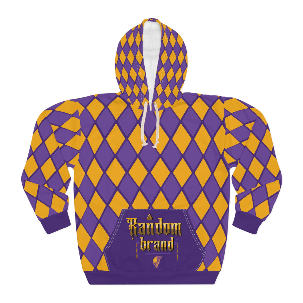 Gold and purple diamonds Unisex Pullover Hoodie (AOP)
