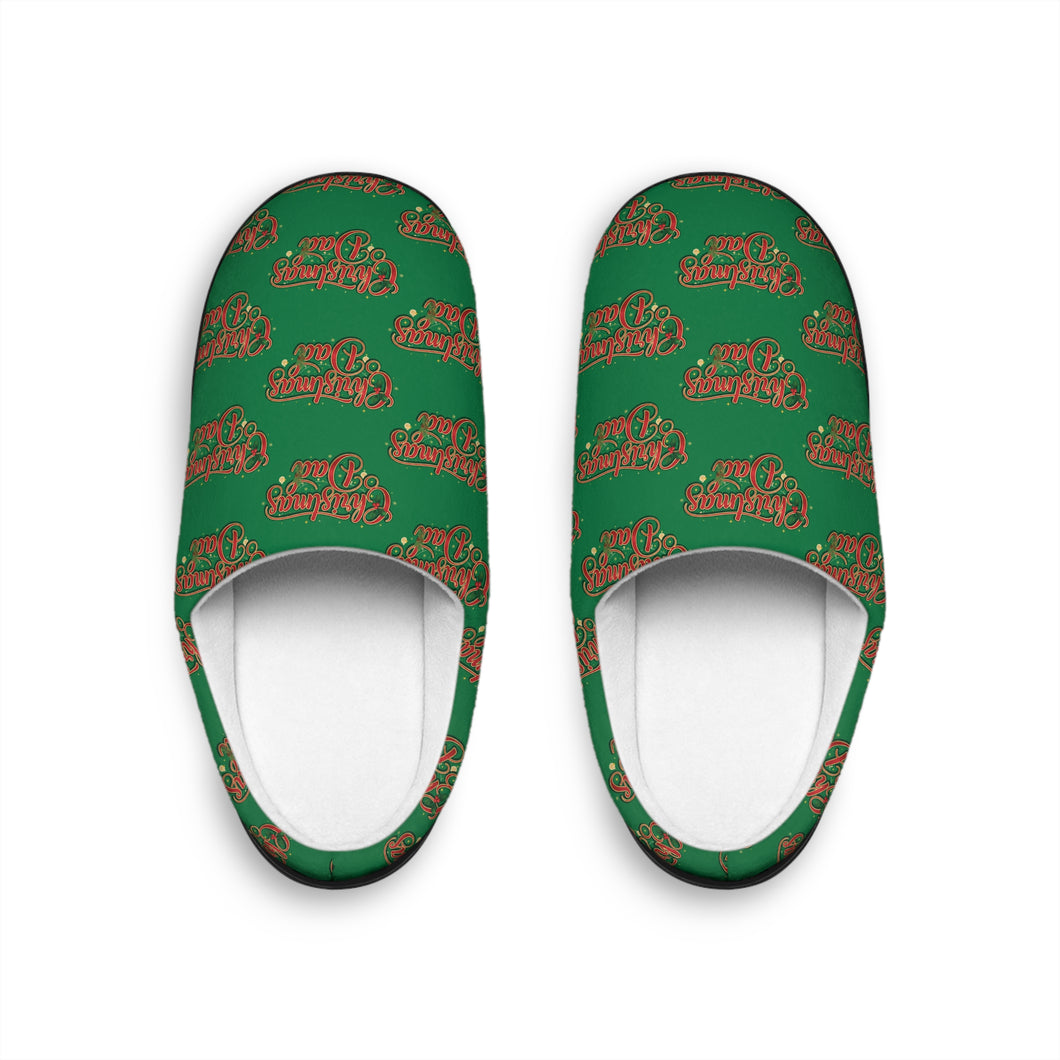 Christmas Dad Slippers green