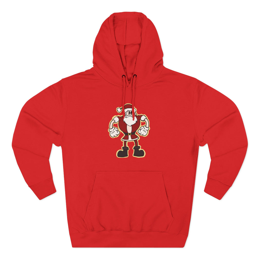 angry santa Three-Panel Fleece Hoodie