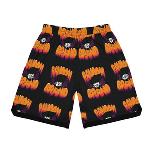 Random Brand graffiti Fun Basketball Rib Shorts - Trendy Activewear, Summer Sportswear, Casual Athleisure, Perfect for Basketball Enthusiasts, Gift Idea